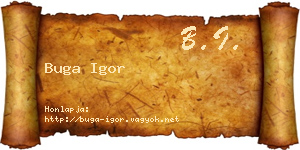 Buga Igor névjegykártya